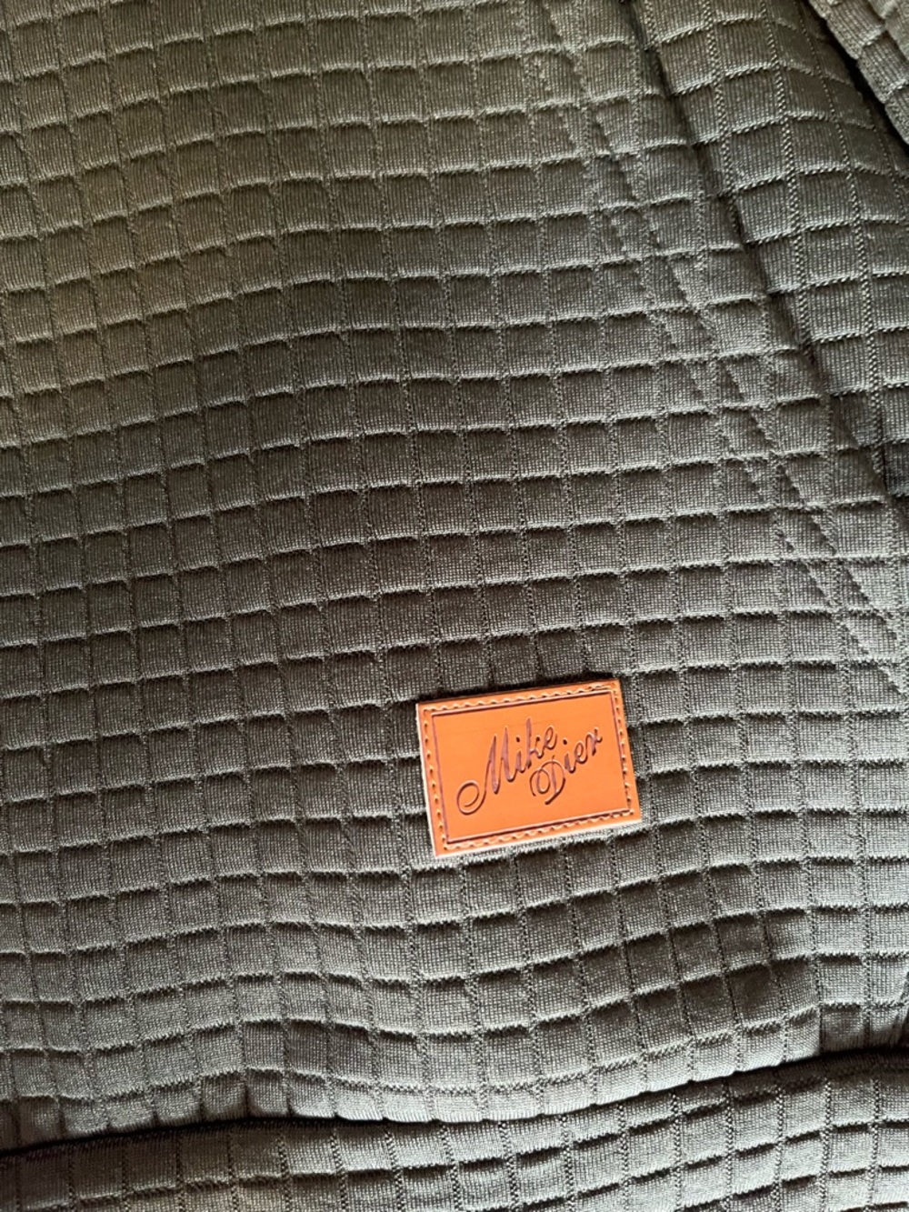 Men's Olive Waffle Knit Turtleneck Hoodie - Picture 5 of 5